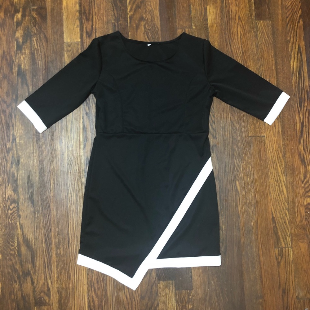 2/$10: Black/White Wrap Dress